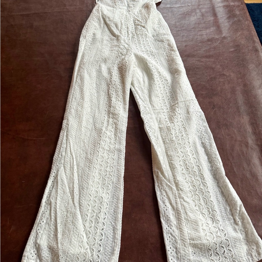 Superdown Ivory Lace Jumpsuit